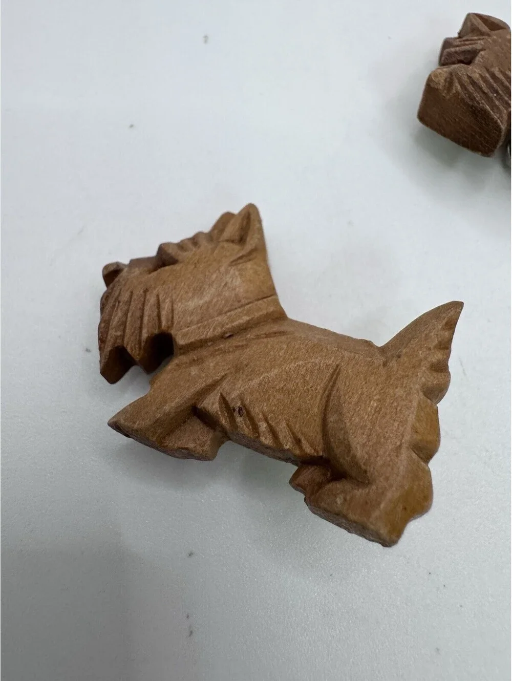 Carved Wood Scottie Dog Buttons Set Of 3 Vintage